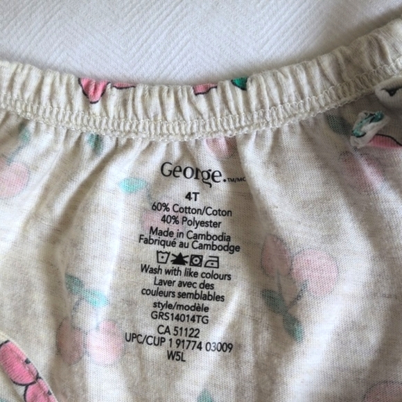 george cherry print tiered sun dress 4T toddler girls - Picture 4 of 5